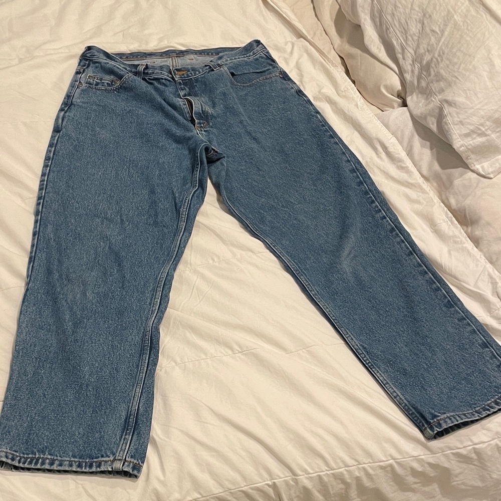 Classic Blue Men's Jeans, 100% cotton thick denim